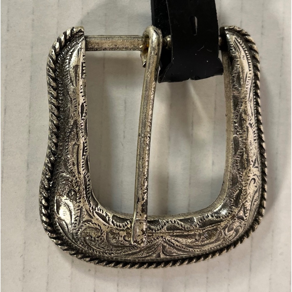 Unbranded Belt Buckle‎ Unisex OS Silver Western Engraved Rope Edge